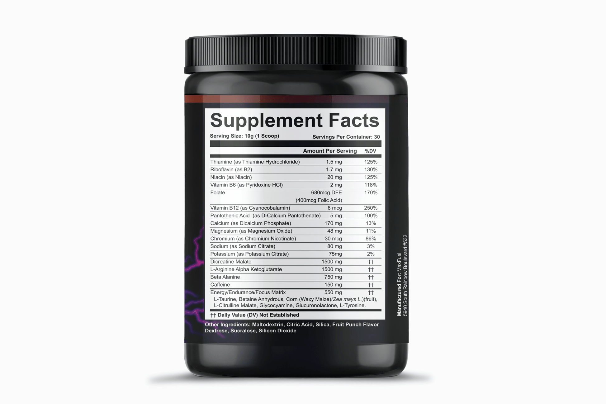 Nitric Shock Pre - Workout (Fruit Punch) - MaxFuel