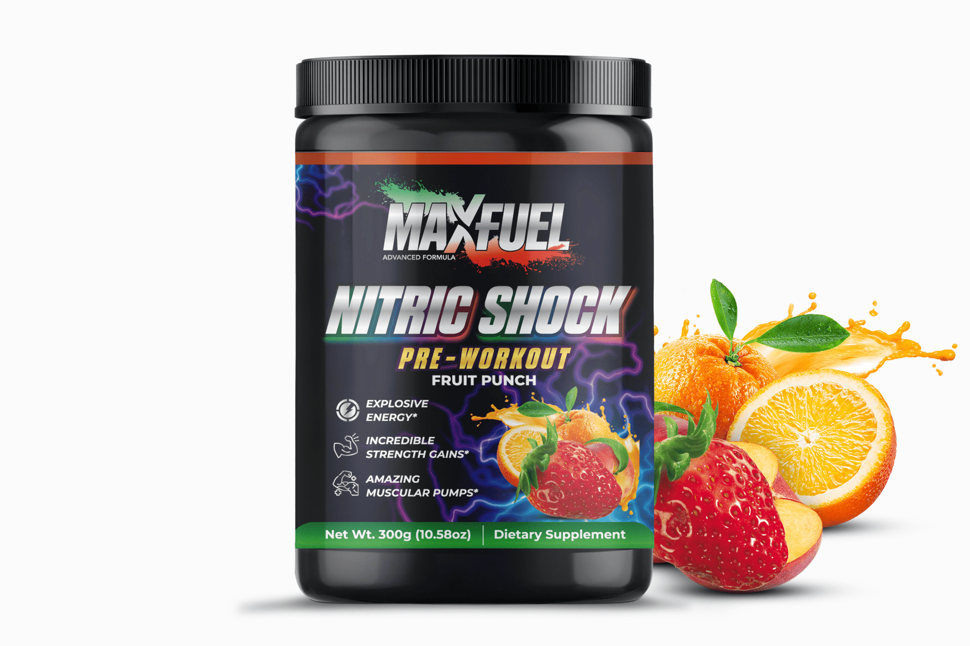 Nitric Shock Pre - Workout (Fruit Punch) - MaxFuel