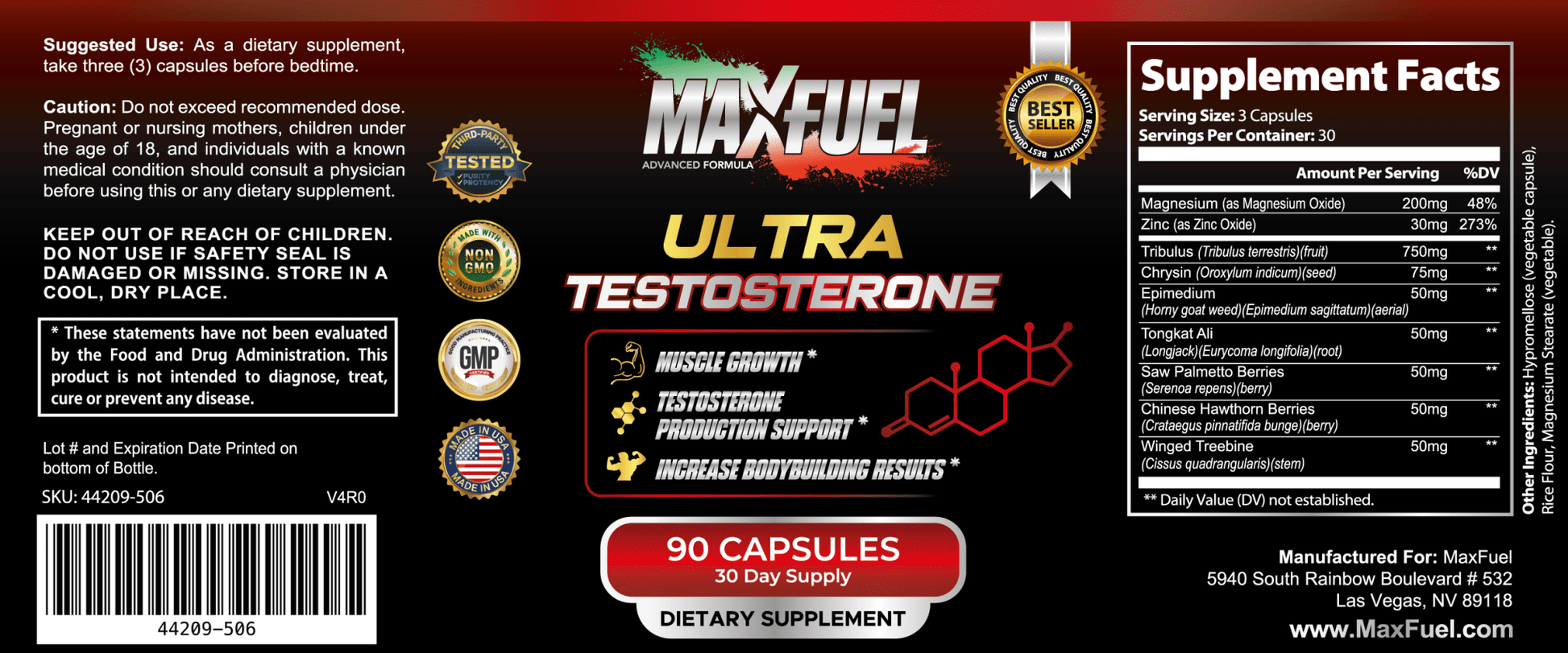 Ultra Test Natural Testosterone Support - MaxFuel